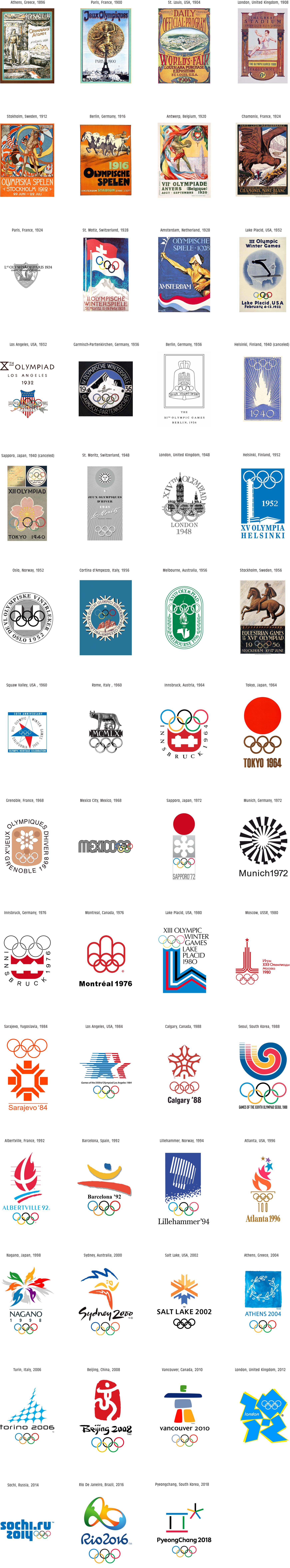 55 olympic  games logos